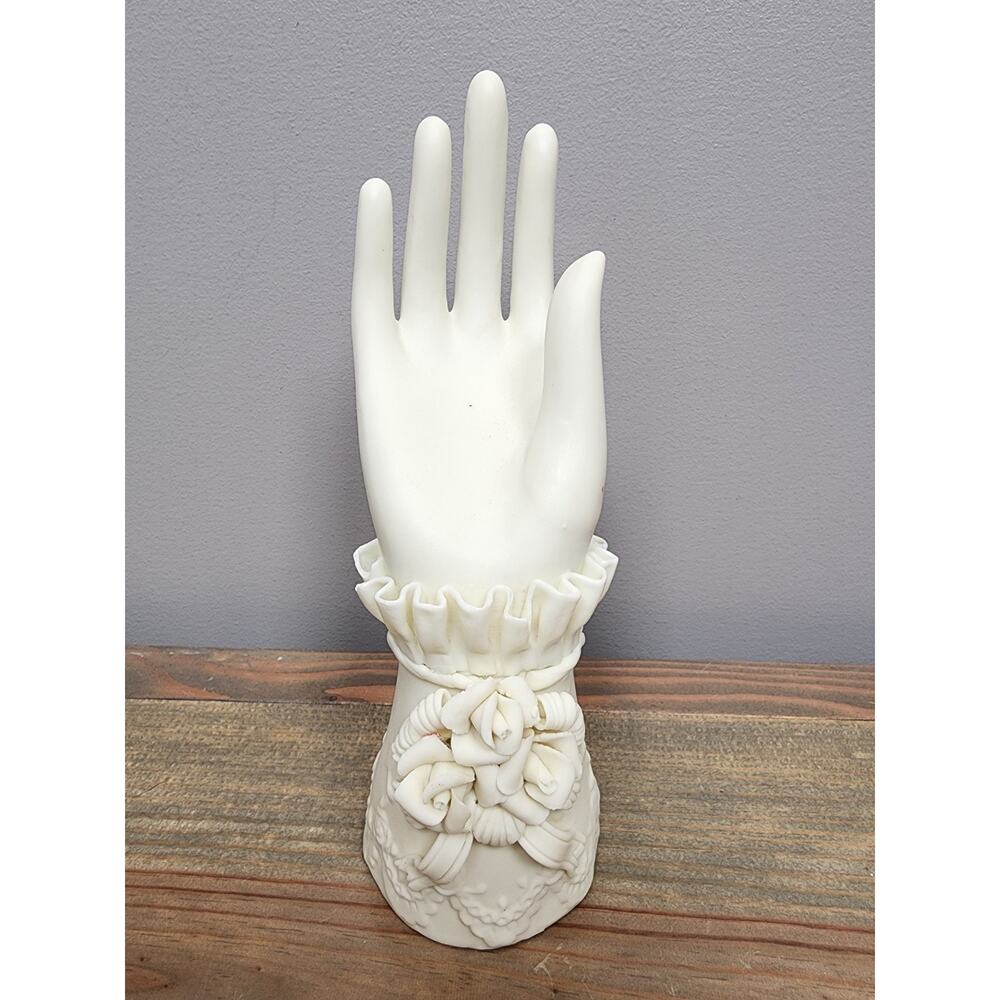 VICTORIAN STYLE BISQUE HAND W/ FLOWER CUFF CREAM PORCELAIN a Special Place 1999
